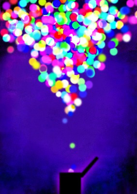 PSD 컬러 백그라운드 일러스트 이벤트 사람없음 세로 빛 컬러풀 보라색 구슬 오브젝트 풍선 보물상자 보물함 오색 국내일러스트 파일형식