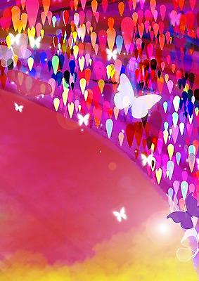 PSD 나비 곤충 백그라운드 절지류 일러스트 이벤트 사람없음 세로 빛 컬러풀 공백 알림 오색 국내일러스트 동물 컬러 파일형식