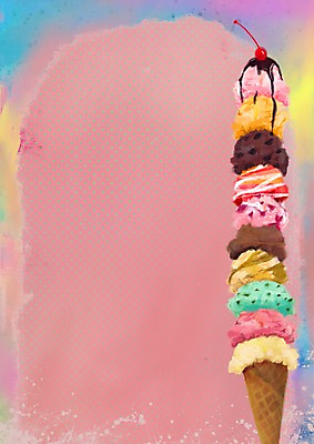 PSD 음식 백그라운드 일러스트 아이스크림 디저트 이벤트 사람없음 세로 물방울무늬 공백 체리 알림 파스텔 국내일러스트 무늬 과일 학용품 파일형식