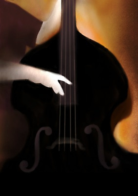 PSD 손 악기 음악 백그라운드 연주 일러스트 현악기 이벤트 신체부위 세로 콘트라베이스 국내일러스트 문화예술 사람 파일형식