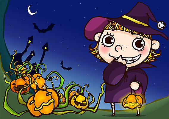 EPS 캐릭터 여자 기념일 초등학생 어린이 일러스트 호박 전등 조명 한명 사람 소녀 이벤트 야외 가로 축제 할로윈 달 성 야간 초승달 마녀 박쥐 마녀복장 잭오랜턴 호박넝쿨 여자만 여자한명만 어린이만 소녀만 소녀한명만 일러캐릭터 자연요소 1 학생 건축물 채소 포유류 덩굴 이벤트의상 파일형식 벡터