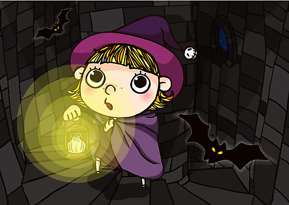 EPS 캐릭터 여자 기념일 초등학생 어린이 일러스트 조명 실내 한명 사람 소녀 이벤트 가로 계단 축제 할로윈 램프 성 야간 마녀 공포 박쥐 마녀복장 여자만 여자한명만 어린이만 소녀만 소녀한명만 일러캐릭터 자연요소 1 학생 건축물 포유류 내부 이벤트의상 파일형식 벡터