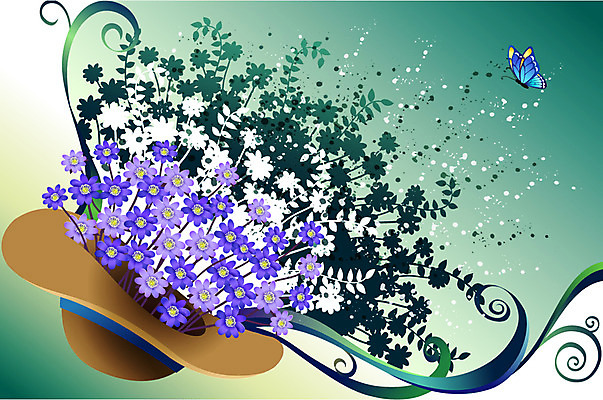 EPS 식물 꽃 컬러 백그라운드 일러스트 자연 사람없음 보라색 팝아트 국내일러스트 그림 생태계 파일형식 벡터