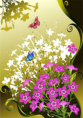 EPS 식물 꽃 컬러 백그라운드 일러스트 자연 사람없음 보라색 팝아트 패랭이꽃 국내일러스트 그림 생태계 파일형식 벡터