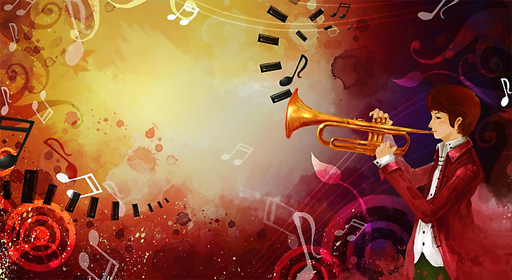 PSD 남자 포스터 문화 예술 악기 백그라운드 연주 음표 일러스트 청소년 문화예술 관악기 한명 사람 10대 공연 건반 번짐 트럼펫 공연포스터 남자만 남자한명만 십대만 십대남자만 십대남자한명만 국내일러스트 1 기호 음악 이벤트 금관악기 파일형식 효과