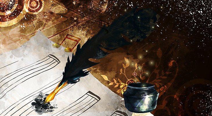 PSD 포스터 문화 예술 백그라운드 일러스트 문화예술 잉크 사람없음 펜 만년필 공연 오브젝트 오선지 공연포스터 깃펜 국내일러스트 이벤트 필기구 악보 오선 파일형식