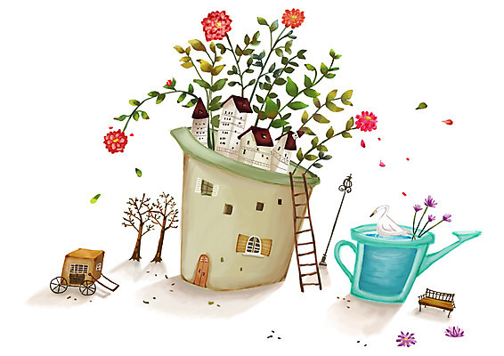 PSD 나무 식물 동물 공공시설 꽃잎 꽃 화분 백그라운드 가로등 벤치 의자 일러스트 사다리 조류 조명 주택 그림자 사람없음 건물 가로 수레 물뿌리개 마차 배경삽화 국내일러스트 건축물 교통수단 가구 카트 도구 시설 파일형식