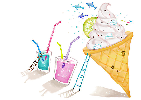 PSD 동물 음료 음식 백그라운드 일러스트 사다리 아이스크림 디저트 잔 빨대 그림자 사람없음 가로 레몬 고래 아이스크림콘 배경삽화 국내일러스트 식기 과일 포유류 수중동물 도구 콘 파일형식