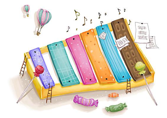 PSD 악기 음악 백그라운드 음표 일러스트 사다리 타악기 사탕 사람없음 가로 기구 열기구 비행 메모지 악보 실로폰 배경삽화 실로폰채 국내일러스트 기호 항공교통 문화예술 디저트 사무용품 도구 파일형식