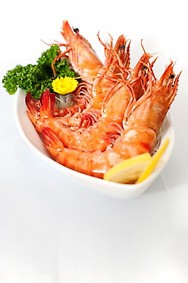포토 JPG 스튜디오촬영 그릇 접시 꽃 아시아 음식 절지류 새우 국화 파슬리 갑각류 요리 사람없음 장식 해물요리 레몬 대하 해산물 찜 왕새우찜 일본음식 국내포토 식물 동물 식기 나라 채소 과일 실내 파일형식