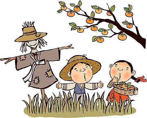 EPS 주간 나무 식물 캐릭터 모자 계절 여자 명절 열매 남자 어린이 과일 일러스트 자연 전통캐릭터 감 사람 동양인 소녀 소년 초원 야외 두명 바구니 추석 가을 풀 전통의상 한복 감나무 밀짚모자 허수아비 감따기 어린이만 국내일러스트 일러캐릭터 자연요소 모자_잡화 한국전통 전통 잡화 기념일 농업 모션 인종 생태계 파일형식 벡터