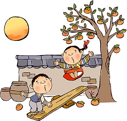 EPS 나무 식물 캐릭터 계절 여자 명절 남자 어린이 과일 일러스트 자연 전통캐릭터 기와 감 사람 동양인 소녀 소년 야외 두명 담장 추석 전통놀이 보름달 달 가을 항아리 전통의상 한복 감나무 널뛰기 어린이만 국내일러스트 일러캐릭터 자연요소 한국전통 전통 기념일 놀이 인종 도자기 생태계 파일형식 벡터