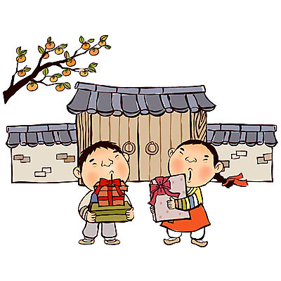 EPS 나무 식물 캐릭터 계절 여자 명절 남자 어린이 일러스트 자연 전통캐릭터 감 선물 사람 동양인 소녀 소년 야외 두명 선물상자 담장 문 추석 가을 전통의상 한복 감나무 대문 추석선물 어린이만 국내일러스트 일러캐릭터 한국전통 전통 기념일 과일 인종 상자 생태계 파일형식 벡터 명절선물