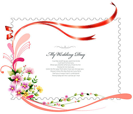 EPS 식물 템플릿 꽃 리본 선 줄기 결혼 백그라운드 잎 패턴 카드템플릿 꽃백그라운드 프레임 틀 사람없음 장식 청첩장 이미지템플릿 카드프레임 무늬 카드_감사 이벤트 파일형식 벡터