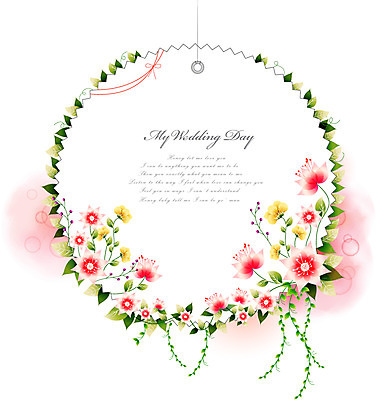 EPS 식물 템플릿 꽃 리본 선 줄기 결혼 백그라운드 잎 패턴 카드템플릿 꽃백그라운드 프레임 틀 사람없음 장식 청첩장 이미지템플릿 카드프레임 무늬 카드_감사 이벤트 파일형식 벡터