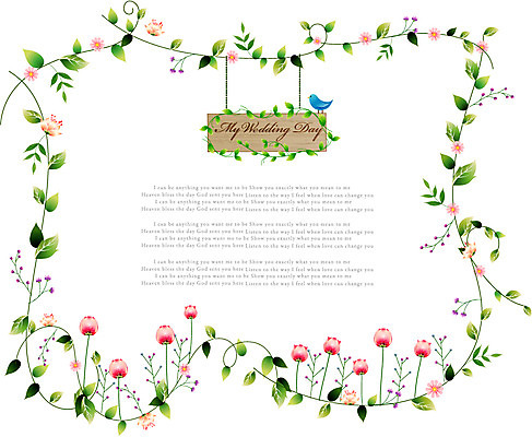 EPS 식물 동물 템플릿 꽃 줄기 결혼 백그라운드 잎 패턴 카드템플릿 꽃백그라운드 조류 프레임 틀 사람없음 장식 튤립 청첩장 이미지템플릿 카드프레임 무늬 카드_감사 이벤트 파일형식 벡터