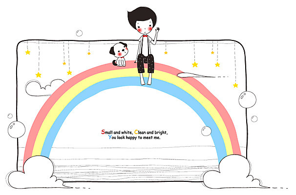 EPS 동물 구름 남자 별 어린이 무지개 일러스트 상상 청소년 프레임 한명 사람 소년 10대 판타지 개 강아지 공기방울 프레임일러스트 남자만 남자한명만 십대만 십대남자만 십대남자한명만 국내일러스트 자연요소 1 포유류 반려동물 파일형식 벡터