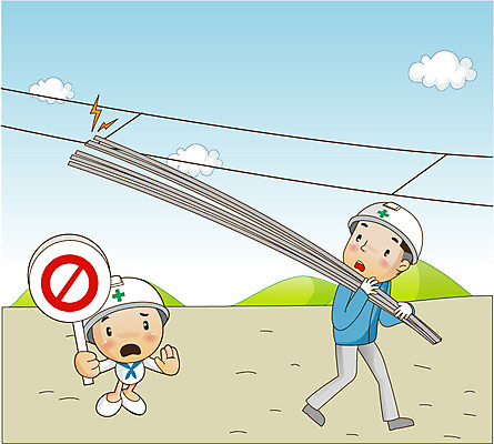 EPS 주간 구름 캐릭터 남자 일러스트 경고 안전 사람 야외 두명 가로 팻말 건설현장 전선 금지 안전모 사회이슈 생활안전 안전수칙 철근 조심 안전사고 감전 감전사고 남자만 국내일러스트 일러캐릭터 자연요소 컨셉 프레임 건설업 헬멧 안전장비 사건 파일형식 벡터