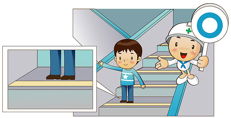 EPS 캐릭터 공공시설 남자 어린이 일러스트 실내 안전 사람 소년 두명 가로 계단 팻말 원형 안전모 사회이슈 생활안전 안전수칙 에스컬레이터 안전사고 안전선 남자만 어린이만 소년만 국내일러스트 일러캐릭터 도형 컨셉 프레임 내부 헬멧 안전장비 사건 시설 파일형식 벡터