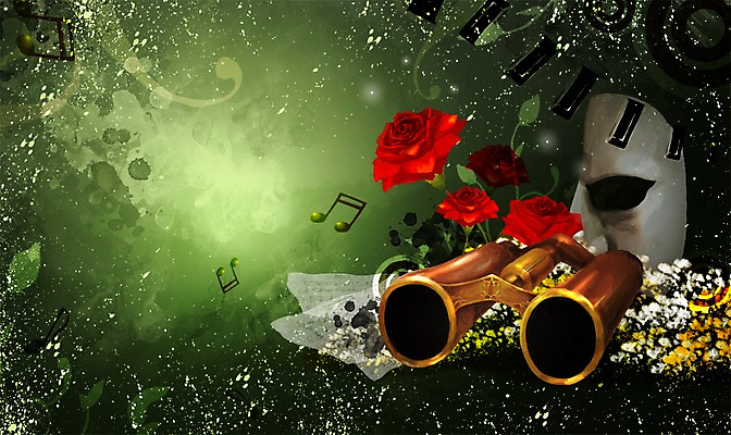 PSD 꽃 포스터 문화 예술 백그라운드 음표 일러스트 문화예술 가면 사람없음 장미 공연 망원경 건반 공연포스터 오페라글라스 국내일러스트 식물 기호 음악 이벤트 파일형식