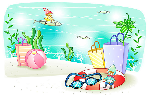 EPS 식물 모래 백그라운드 일러스트 공 요정 선물 어류 이벤트 사람없음 가로 쇼핑 쇼핑백 바닷속 수중 해조류 산호 물안경 오브젝트 튜브 국내일러스트 가방 수중동물 해양식물 자포동물 수영용품 파일형식 벡터