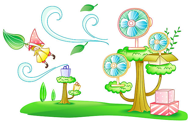 EPS 나무 식물 줄기 백그라운드 일러스트 바람 나뭇잎 요정 선물 이벤트 사람없음 가로 선물상자 전자제품 쇼핑 상자 쇼핑백 가전제품 비행 풀 선풍기 국내일러스트 자연요소 잎 가방 날씨 파일형식 벡터