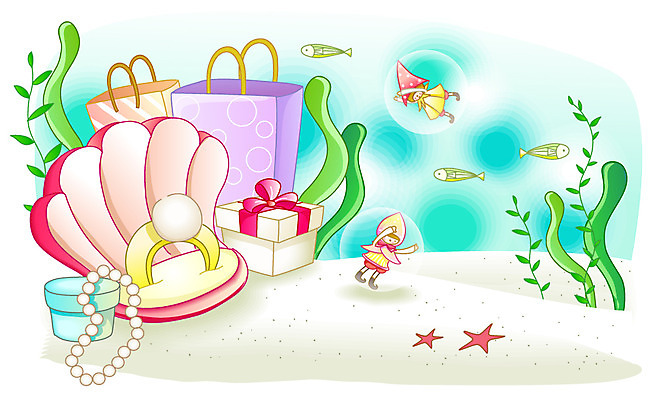 EPS 식물 잡화 모래 줄기 백그라운드 일러스트 목걸이 장신구 불가사리 요정 선물 어류 이벤트 사람없음 가로 선물상자 쇼핑 상자 쇼핑백 반지 원형 해조류 보석 공기방울 보석함 국내일러스트 도형 가방 극피동물 수중동물 해양식물 광석 파일형식 벡터