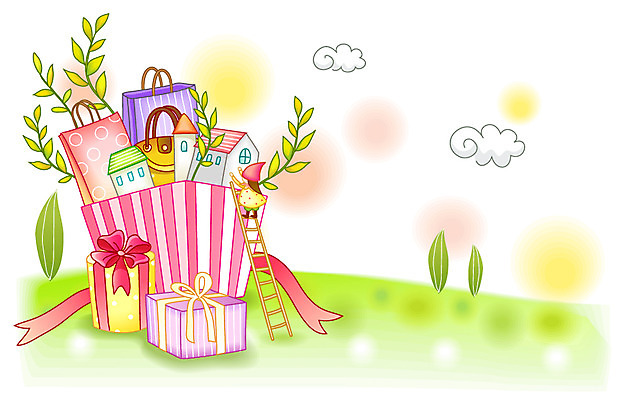 EPS 나무 식물 구름 리본 줄기 백그라운드 가방 일러스트 사다리 주택 요정 선물 이벤트 사람없음 건물 장식 가로 선물상자 쇼핑 상자 쇼핑백 풀 오브젝트 국내일러스트 자연요소 건축물 잡화 도구 파일형식 벡터