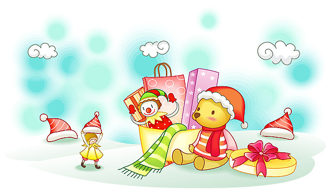 EPS 구름 모자 별 리본 인형 백그라운드 크리스마스 일러스트 산타모자 요정 선물 이벤트 사람없음 장식 가로 선물상자 쇼핑 상자 쇼핑백 목도리 곰인형 뚜껑 원형 피에로 오브젝트 국내일러스트 자연요소 도형 모자_잡화 잡화 기념일 가방 파일형식 벡터