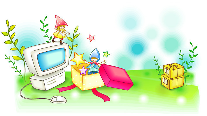 EPS 식물 별 줄기 백그라운드 일러스트 요정 선물 이벤트 사람없음 가로 선물상자 쇼핑 컴퓨터 상자 모니터 마우스 원형 풀 소포 국내일러스트 자연요소 도형 전자제품 컴퓨터용품 배송 파일형식 벡터