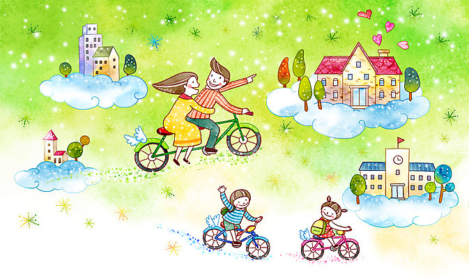 PSD 나무 여자 남자 행복 어린이 날개 일러스트 학교 가족 엄마 주택 희망프로젝트 사랑 사람 소녀 소년 여러명 성인 건물 가로 부모 자전거 희망 꿈 하트 인사 메시지 아빠 사회이슈 등교 소원 2인용자전거 국내일러스트 모양 식물 건축물 교육 감정 다수 컨셉 관계 바이크 예절 등하교 파일형식