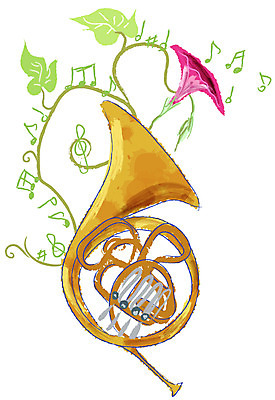 EPS 식물 아이콘 꽃 악기 음악 음표 관악기 사람없음 세로 영혼 덩굴 생활아이콘 나팔꽃 호른 악기아이콘 2D아이콘 기호 문화예술 금관악기 파일형식 벡터