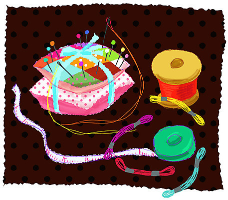 EPS 아이콘 생활용품 백그라운드 줄자 사람없음 가로 물방울무늬 바늘 실 바늘꽂이 오브젝트 생활아이콘 실타래 옷핀 소품아이콘 수예 장식술 2D아이콘 무늬 자 취미 장식 도구 꽂이 파일형식 벡터