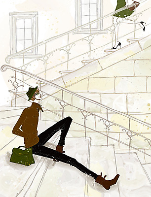 EPS 주간 전신 모자 라이프스타일 패션 남자 안경 여유 구두 맨라이프 백그라운드 가방 데이트 일러스트 바지 창문 난간 휴식 사람 앉기 성인 야외 신체부위 캐주얼 세로 계단 점퍼 재킷 다리 남성라이프 스키니진 앵클부츠 남자만 성인남자만 성인만 국내일러스트 자연요소 잡화 옷 감정 신발 컨셉 모션 하의 부츠 생활 외투 파일형식 벡터