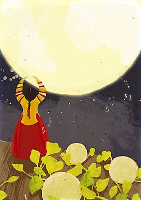 PSD 한국전통 계절 여자 명절 별 컬러 고건축 일러스트 청소년 자연 밤하늘 지붕 초가집 한명 사람 풍경 야외 10대 노란색 추석 가을풍경 보름달 가을 야간 전통의상 한복 댕기머리 박 색동 색동저고리 달맞이 여자만 여자한명만 십대만 십대여자만 십대여자한명만 국내일러스트 자연요소 1 전통 헤어스타일 건축물 기념일 하늘 한옥 한국 달 생태계 저고리 파일형식 가을_계절