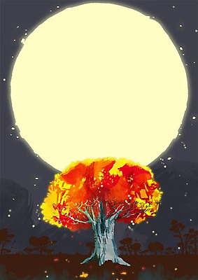 PSD 나무 식물 한국전통 계절 명절 별 컬러 백그라운드 단풍 일러스트 자연 밤하늘 단풍나무 프레임 풍경 사람없음 야외 노란색 추석 가을풍경 공백 보름달 가을 야간 전통프레임 가을배경 국내일러스트 자연요소 전통 기념일 잎 하늘 한국 달 생태계 파일형식 가을_계절