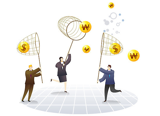 EPS 여자 남자 무늬 패턴 일러스트 비즈니스 사람 정장 가로 세명 금융 경제 달러 비즈니스맨 비즈니스우먼 원형 원화 엔 수집 금융비즈니스 격자 채집망 국내일러스트 도형 옷 돈 직장인 파일형식 벡터