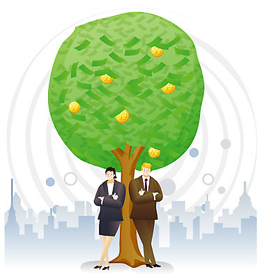 EPS 나무 식물 여자 열매 남자 돈 일러스트 비즈니스 사람 풍경 정장 두명 세로 금융 경제 팔짱 동전 도시 비즈니스맨 비즈니스우먼 원형 원화 금융비즈니스 국내일러스트 도형 옷 모션 직장인 재산 파일형식 벡터