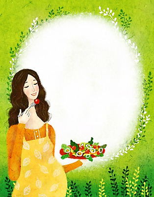 PSD 식물 그릇 접시 여자 음식 줄기 백그라운드 포크 과일 일러스트 페인터 프레임 따뜻함 한명 사람 20대 성인 공백 임산부 임신 샐러드 출산 풀 포근함 순수 태교 감성 건강식 여자만 여자한명만 성인여자만 청년만 청년여자만 성인한명만 청년여자한명만 성인여자한명만 성인만 국내일러스트 1 식기 컨셉 페인팅 청년 감각 파일형식