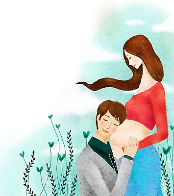 PSD 식물 구름 부부 커플 여자 남자 줄기 백그라운드 일러스트 페인터 하늘 남편 프레임 따뜻함 사람 두명 공백 임산부 임신 하트 아내 출산 풀 포근함 순수 감성 태동 국내일러스트 자연요소 모양 컨셉 관계 페인팅 감각 파일형식