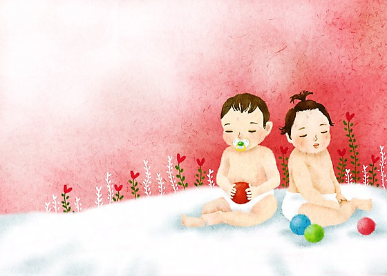 PSD 식물 여자 남자 줄기 백그라운드 일러스트 공 페인터 프레임 실내 따뜻함 사람 두명 장난감 공백 임신 아기 출산 풀 포근함 노리개젖꼭지 순수 감성 아기만 국내일러스트 컨셉 페인팅 내부 아기용품 감각 파일형식