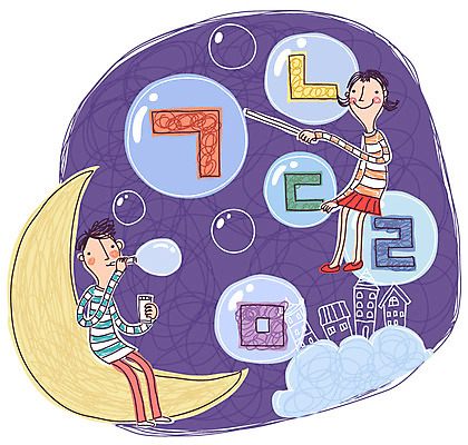 EPS 구름 문자 학생 여자 어린이교육 교육 남자 초등학생 어린이 일러스트 교과목 주택 사람 소녀 소년 한글 야외 두명 건물 달 막대기 비눗방울 야간 초승달 한글교육 자음 어린이만 국내일러스트 자연요소 건축물 파일형식 벡터