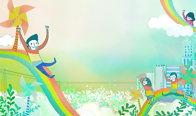 PSD 식물 구름 여자 남자 어린이 줄기 백그라운드 무지개 일러스트 놀이 사람 풍경 소녀 빌딩 소년 여러명 건물 가로 에너지 전선 도시 그린에너지 미끄럼틀 바람개비 송전탑 미래에너지 어린이만 그린시티 국내일러스트 자연요소 건축물 다수 탑 놀이기구 파일형식 그린뉴딜
