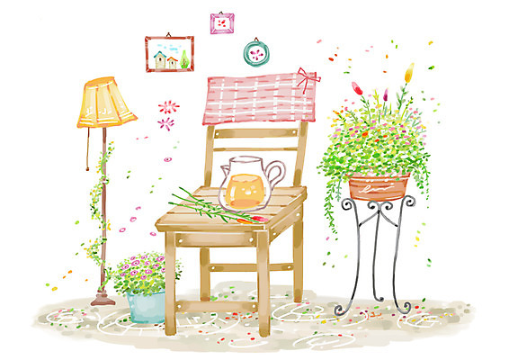 PSD 식물 계절 꽃 화분 화초 액자 백그라운드 의자 일러스트 자연 주전자 조명 풍경 사람없음 가로 봄 스탠드 꽃바구니 봄배경 국내일러스트 가구 주방용품 바구니 생태계 파일형식