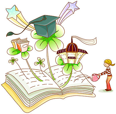 EPS 식물 여자 교육 별 일러스트 학사모 학교 청소년 한명 사람 건물 10대 책 가로 물뿌리개 수능 시험 깃발 풀 클로버 입시 대학교 여자만 여자한명만 십대만 십대여자만 십대여자한명만 국내일러스트 자연요소 모자_잡화 1 건축물 졸업 학습 파일형식 벡터