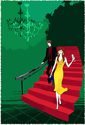 EPS 라이프스타일 드레스 여자 남자 구두 셔츠 와인잔 술잔 가방 일러스트 난간 넥타이 조명 잔 실내 사람 정장 성인 두명 라이프 세로 파티 계단 귀걸이 모임 핸드백 라운지 샹들리에 리빙스타일 성인만 국내일러스트 식기 잡화 옷 신발 상의 장신구 이벤트 내부 생활 리빙 파일형식 벡터