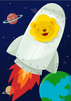 EPS 동물 척추동물 캐릭터 육지동물 별 지구 동물캐릭터 일러스트 포유류 불꽃 사람없음 세로 우주 행성 로켓 사자 우주선 국내일러스트 일러캐릭터 자연요소 불 파일형식 벡터