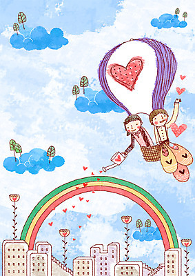 PSD 나무 구름 여자 남자 행복 어린이 무지개 일러스트 희망프로젝트 사랑 사람 소녀 빌딩 소년 두명 건물 세로 희망 물뿌리개 기구 열기구 하트 비행 사회이슈 모래주머니 어린이만 국내일러스트 자연요소 모양 식물 건축물 감정 컨셉 항공교통 파일형식