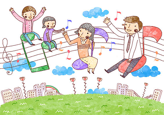 PSD 식물 구름 여자 남자 꽃 행복 어린이 음악 줄기 음표 일러스트 가족 엄마 희망프로젝트 사랑 사람 소녀 빌딩 소년 잔디 초원 여러명 건물 가로 부모 희망 아빠 높은음자리표 사회이슈 오선지 국내일러스트 자연요소 건축물 기호 감정 다수 컨셉 관계 문화예술 악보 오선 파일형식