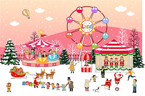 EPS 나무 식물 구름 계절 공원 여자 기념일 남자 어린이 백그라운드 크리스마스 겨울 일러스트 선물 사람 소녀 소년 여러명 야외 선물상자 산타클로스 설원 놀이공원 루돌프 광대 눈 개 피에로 놀이기구 즐거움 썰매 대관람차 지휘자 외발자전거 줄서기 합창단 어린이만 겨울배경 국내일러스트 자연요소 공공시설 감정 다수 포유류 모션 날씨 사슴 눈_날씨 이벤트 상자 자전거 음악가 테마파크 그룹 합창 파일형식 벡터